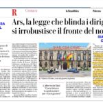 SIAD CSA CISAL Art. La Repubblica – Palermo del 24/07/2026 “Ars, la legge che blinda i dirigenti si irrobustisce il fronte del no”